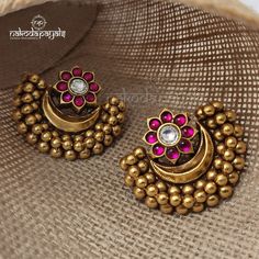 Silver Gold Plated Earrings – Page 7 – Nakoda Payals Nakoda Payals, Temple Jewellery Earrings, Terracotta Jewellery Designs, Antique Gold Earrings, Gold Earrings Models, Antique Gold Jewelry Indian, Modern Gold Jewelry, Silver Jewellery Online, Antique Jewellery Designs