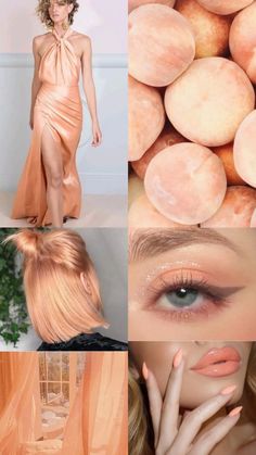 a collage of photos with different types of hair and make - up on them