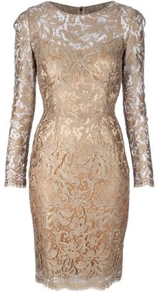 Saw a dress like this in a shop. Would love to wear it to the next Christmas Party! DOLCE & GABBANA  Gold Lace Dress Renda Kebaya, Gold Lace Dress, Gold Lace Dresses, Dresses 2013, Eyes Model, Gold Lace, Gold Sequins