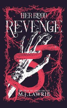 the book cover for her blood, re - vengege by m t lawrie