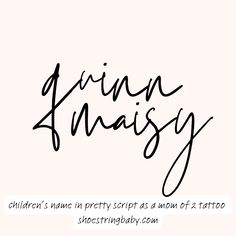 the words giny's name in pretty script as a tattoo font