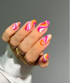 60+ Amazing Spring Break Nails That Slay - Prada & Pearls Nails Spring Break 2024, Bright Vacay Nails, Neon Spring Nails 2024, Short Nail Designs Swirls, Spring Break Nail Colors 2024, Bright Tropical Nails, Vibrant Nails Almond, Spring Acrylic Nail Designs 2024, Spring Break Nail Ideas Almond