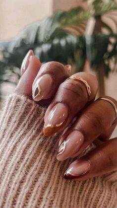 Rounded Acrylic Nails, Short Oval Nails, Pumpkin Nails, Round Nails, Oval Nails, Autumn Nails, Fall Nail