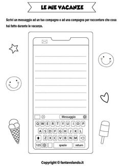 a cell phone with the words le me vacanze on it and an ice cream cone