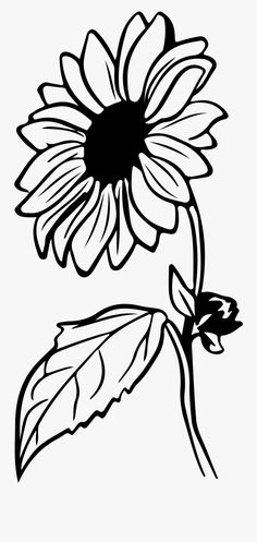 a sunflower with leaves on it coloring page