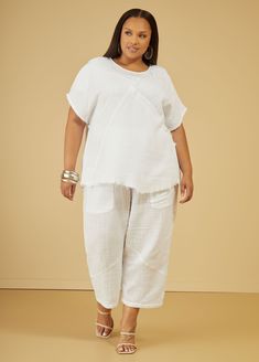 Embrace relaxed, off-duty style wearing our cropped cotton-gauze pants designed into a straight leg fit. Cotton Cropped Leg Loungewear Capris, Cotton Cropped Leg Capris For Loungewear, Cotton Loungewear Capris With Cropped Legs, Cotton Capris For Loungewear With Cropped Legs, Summer Cotton Loungewear Capris, Summer Cotton Capris For Loungewear, Relaxed Fit Capris For Summer Daywear, Relaxed Fit Summer Capris For Daywear, Summer Relaxed Fit Capris For Daywear