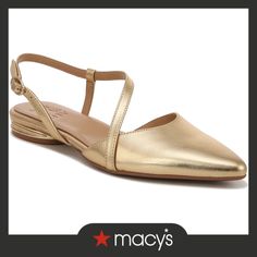 in stock Classic Gold Leather Slingback Pumps, Slingback Flats, Dark Gold, Gold Leather, Buy Online, Leather