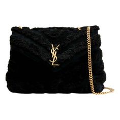 Elevate Your Wardrobe With The Luxurious Saint Laurent Loulou Black Shearling Medium Shoulder Bag. Crafted From Quilted Dyed Lamb Shearling Sourced From Italy And Complemented By Calf Leather, This Exquisite Piece Seamlessly Marries Warmth With Sophistication. The Iconic Ysl Monogram Takes Center Stage On The Quilted Exterior. The Versatile Design Allows You To Wear It As A Chic Shoulder Bag Or Effortlessly Convert It Into A Crossbody For Added Convenience. The Envelope Flap Top, Secured With A Shearling Bag, Saint Laurent Bag, Quilted Leather, Leather Chain, Chain Bags, 7 H, Shoulder Pads, Leather Crossbody, Calf Leather