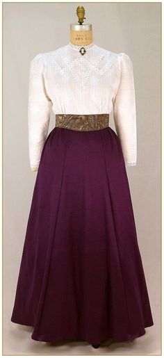 Edwardian Skirt, 1900 Fashion, Inspired Clothes, 1910s Fashion, Taffeta Skirt, 20th Century Fashion, Edwardian Dress, Edwardian Style