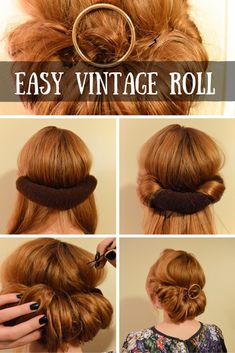 Easy Vintage Hairstyles, Vintage Hairstyle, Hair Tutorials Easy, Trending Hairstyles, Retro Hairstyles, Beauty Hair, Hair Today