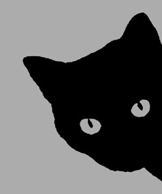 a black cat's head is shown in the middle of an image with white eyes