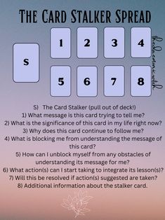 the card staker spread is shown with numbers