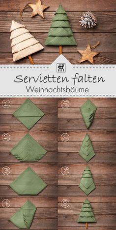 how to make an origami christmas tree with different shapes and sizes on it