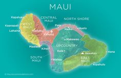 a map of the hawaiian islands with names