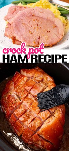 Juicy, sweet, and slow-cooked to perfection, our Crock Pot Ham recipe is the best mess-free, stress-free way to cook your holiday ham! #Realhousemoms #crockpot #ham #bestcrockpotrecipe #easyrecipe #weeknightdinner #thanksgiving #christmas #slowcooker #easter Bone In Ham, Cooking Spiral Ham, Slow Cooker Ham Recipes, Recipe Crockpot, Ham Glaze Recipe