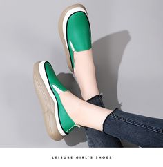 Xajzpa - Women Flats Loafers Breathable Moccasins Female Boat Shoes Fa – xajzpa Green Flat Heel Slip-ons For Spring, Casual Green Closed Toe Slip-ons, Summer Leather Flat Slip-on Sneakers, Green Flats With Rubber Sole And Round Toe, Comfortable Green Slip-on Sneakers With Round Toe, Summer Leather Slip-on Sneakers With Flat Heel, Summer Leather Slip-on Sneakers With Round Toe, Green Slip-on Loafers With Round Toe, Leather Slip-on Sneakers With Flat Heel For Summer