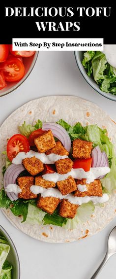 Image for Delicious Tofu Wraps Light Dinner, Healthy Lunch, Plant Based, How Are You Feeling