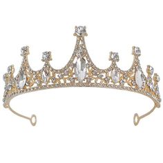 Description Made of premium material with great workmanship. The elegant and gorgeous crown decor will ensure the practicability and popularity among headpieces decoration. The exquisite structure and craft make it looks unique and distinctive. Features - Color: Golden - Material:Zinc alloy, rhinestone - Size: 14.00X14.00X4.50cm/5.50X5.50X1.77in - The material is safe and durable, which is wear resistance and practical for the longtime use. - Perfect choice for costume parties, holidays, Christm Crown Decor, Lily Wedding, Party Headband, Costume Parties, Rhinestone Crown, Rhinestone Headband, Crown Headband, Fancy Dresses Party, Christmas Parties