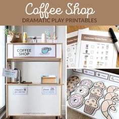 the coffee shop dramatic play printables are perfect for toddlers and adults alike