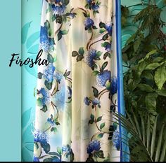 Bringing in refreshingness of blue and cheerfulness of yellow together. #silk #silksuit #weavesofindia #indianclothing #indiansuit #womensuit #bluesuit #floral #floralsuit Blue Suit, Suits For Women, Printed Shower Curtain, Weaving