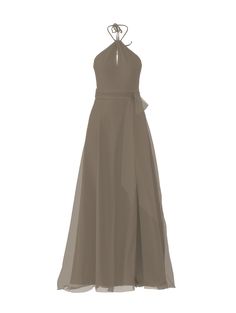 a women's dress with a halter neckline and ruffles on the bottom