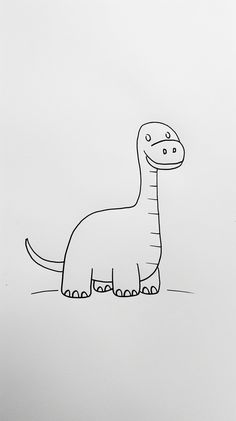 a black and white drawing of a dinosaur