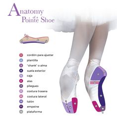 an advertisement for ballet shoes with the caption anatomia da sapatiha de ponta