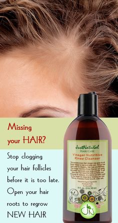 Whether your hair stops growing due to age, hereditary, chemical processing or other factors this rinse is your first step in the battle to restore the beautiful full hair that you were born with. Avoid the use of harsh hair care products that could affect hair follicles and may eventually lead to hair loss. Learn more at https://justnutritive.com/vinegar-nutritive-rinse-cleanser/ Shampoo For Thick Hair, Grow New Hair, Hair Grow Oil, Vinegar For Hair, Hair Formula, Bald Spot, Thicker Hair, Hair Tonic, Hot Oil