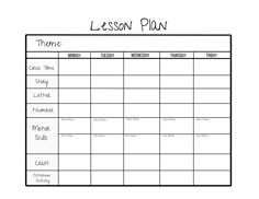 the lesson plan is shown in black and white