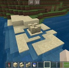 an image of a computer game with blocks in the water