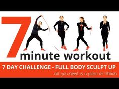 seven minute full body workout for women with the words 7 minute full body in front of them