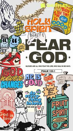 a poster with the words fear god on it