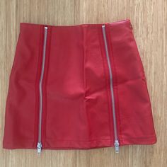 Forever 21 Red Leather Mini Skirt With Zippers. Size Small Never Worn Very Comfortable And Think Material No Tags! Red Leather Mini Skirt, Leather Mini Skirt, Forever 21 Skirts, Samsung Wallpaper, Leather Mini Skirts, Leather Mini, Red Leather, Mini Skirt, Forever 21