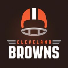 the cleveland browns logo is shown on a dark background with orange and white stripes,