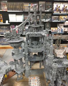 a model of a castle made out of legos on a table in a store