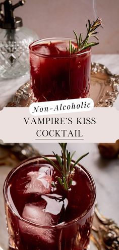 Vampire's Kiss Cocktail (Non-Alcoholic). Kiss Cocktail, Cherry Syrup, Halloween Cocktail, Drink Recipes Nonalcoholic, Boozy Drinks, Cocktail Drinks Recipes, Mocktail Recipe, Pomegranate Juice