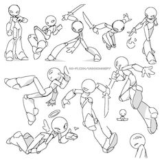 Cute Action Poses, How To Make Dynamic Poses, Character Poses Reference Sketch, Base Character Pose, Two Base Drawing, Cute Character Base, Flying Character Pose, Poses Drawing Dynamic, Dynamic Chibi Poses