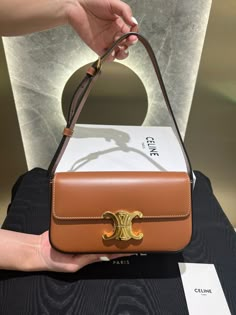 Celine Brown Bag, Brown Luxury Bag, Seventeen Joshua Jeonghan, Brown Designer Bag, Celine Aesthetic, Tas Celine, Suga Style, Brandname Bag, Celine Triomphe Bag