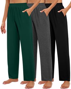 PRICES MAY VARY. Soft & Stretchy Material: women's wide leg yoga pants are made of 60% polyester, 35% rayon, 5% spandex; They're soft and don't feel heavy! Thick enough to be warm, but not sweaty; If you want be comfortable, and these pants fit the bill Elastic & Wide Leg: you will love the wide leg look, lightweight and flowy with a subtle sheen that makes you look elegant; They have stretchy waist to cinch you, that come to be attractive both front and back Suitable Size: the stretchy fabric g Plus Size Sweatpants Outfit, Yoga Sweatpants, Comfy Lounge Pants, Loose Sweatpants, Wide Leg Yoga Pants, Leg Yoga, Wide Leg Lounge Pants, Cozy Pants, Lounge Pants Womens