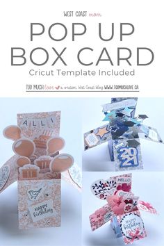 the pop up box card is shown with instructions to make it