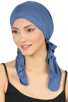 Pre-tied Bandana for Hair Loss: Timeless, simple, pre-tied bandana perfect for everyday use. Specially designed for total head coverage and perfect for women undergoing hair loss due to chemotherapy, alopecia, or other medically related hair loss. Comfort: Slip it on, and you are ready! No need to tie at the back and nicely finished so that it falls on the neck or shoulder giving an instant feeling of comfort. Breathable, lightweight, soft and stretchy, this chemo bandana keeps any sensitive sca Cotton Bandanas, Skull Cap Beanie, Turbans, Head Covering, Pakistani Fashion, For Hair, Caps Hats, Hair Hair, Accessories Hats