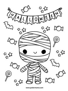 a halloween coloring page with a little boy dressed up as a jack - o'- lantern