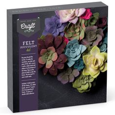 the felt succulent kit is in its box