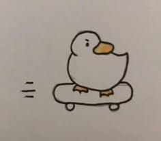 a drawing of a duck on a skateboard with the words, don't you think?