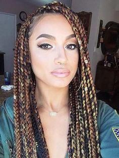 Brown Box Braids, Box Braids Pictures, Triangle Box Braids, Large Box Braids, Poetic Justice Braids, Big Box Braids, Blonde Box Braids, Breaking Hair, Short Box Braids