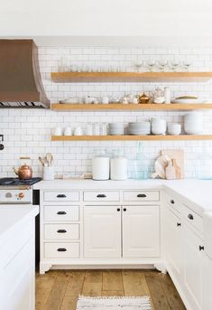 the kitchen is clean and ready to be used as a place for cooking or baking