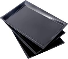 PRICES MAY VARY. USE FOR ALL KINDS OF EVENTS: Luxurious black food tray easily gives sophisticated flair to a variety of different events.Large size designed black food tray are also very suitable for your birthday,Thanksgiving , baby show, graduation party or wedding, and more. COMPLETE SET OF 12 DISPOSABLE FOOD TRAY – This bulk pack of disposable black food tray comes with 12 large food trays.The disposable dinner plates measure 15”×10” which can fit large portions of food! Perfect for hors-d' Fast Food Tray, Pastries Images, Party Serving Trays, Plastic Serving Trays, Graduation Party High, Party Serving, Serving Tray Decor, Food Serving Trays, Black Food