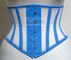 All sizes and colors are available "Heavy Duty Steel Boned Under Bust Waist Trainer Black Mesh Extreme Corset CW-46BEC" "Brand" CynosureWears "Corset material" Outer Shell 100% Mesh & Blue Cotton Twill Inner shell 100% cotton twill lining Corset Color Black. (If your required COLOR is not listed as contact us, All Colors are Available ..! Corset Sizes 3XS~9XL (If your required Size is not listed then contact with us, All Sizes are Available..! Corset Style Under Bust, Lace up, Fully Lined Inside Blue Underbust Corset For Summer, Blue Overbust Corset With Boned Bodice, Blue Underbust Corset With Boned Bodice, Blue Fitted Corset With Corset Back, Fitted Blue Corset With Corset Back, Blue Underbust Corset, Extreme Corset, Under Bust Corset, Dr Closet