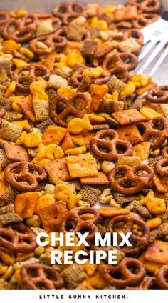 the chex mix recipe is ready to be eaten