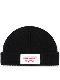 black wool blend chunky knit logo patch to the front turn-up brim Loverboy Beanie, Chunky Accessories, Charles Jeffrey Loverboy, Charles Jeffrey, Chunky Beanie, Knit Logo, Beanie Hats For Women, Beanie Black, Black Wool